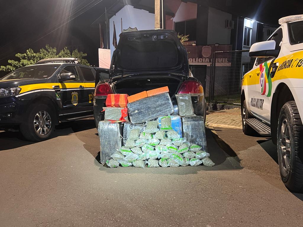 Droga apreendida pela PMRv e PRF
